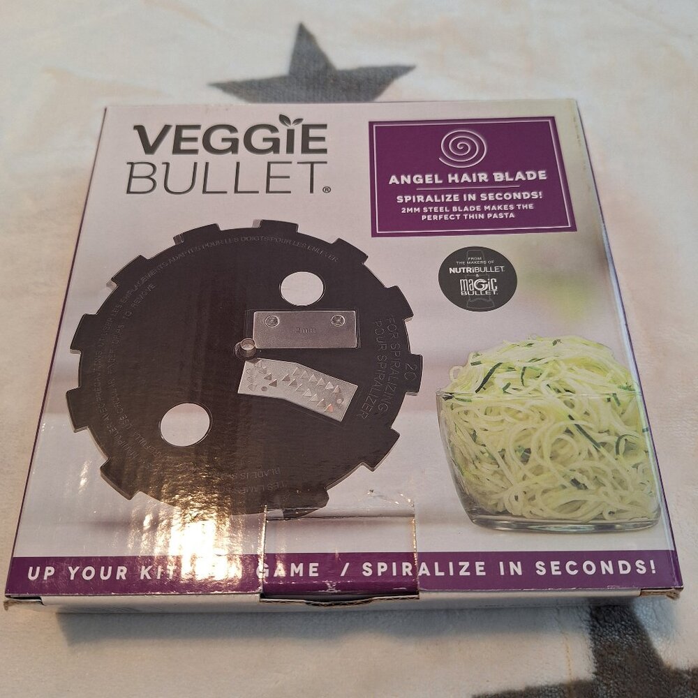 Veggie Bullet Spiralizer Angel Hair Blade with Case, 2 mm Steel Cutter VBR-U0202
